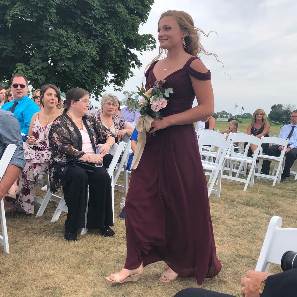 Bill Levkoff wine bridesmaid dress - Picture 4 of 4